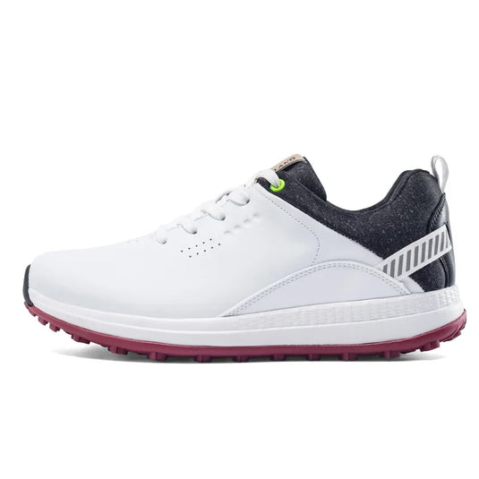 White Suubtik GripTech Golf Striders with red detailing